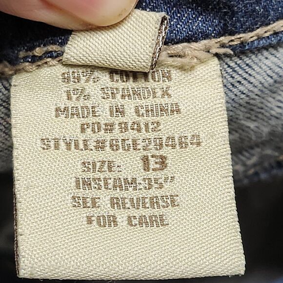 Paris Blues Jeans Teen Womens 13 Straight Fit Low Rise Embroidered Pockets Denim - Picture 12 of 14